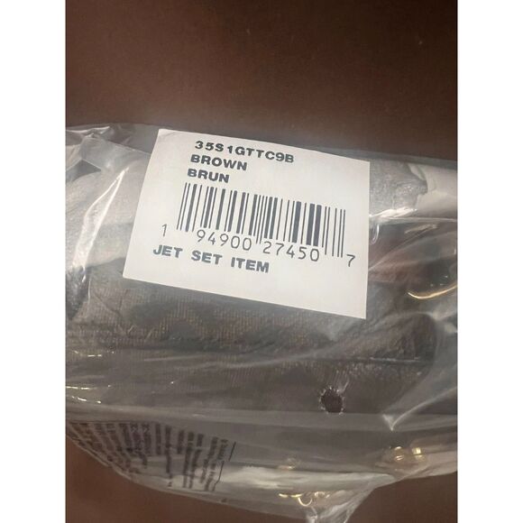 NWT MICHAEL KORS Jet Set Item LG EW ZP Chain Logo Crossbody Bag Brown - Picture 10 of 10